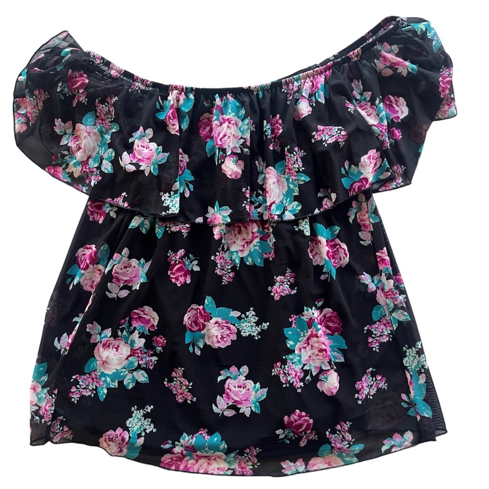 Joe Boxer Floral Off Shoulder Blouse Size Large